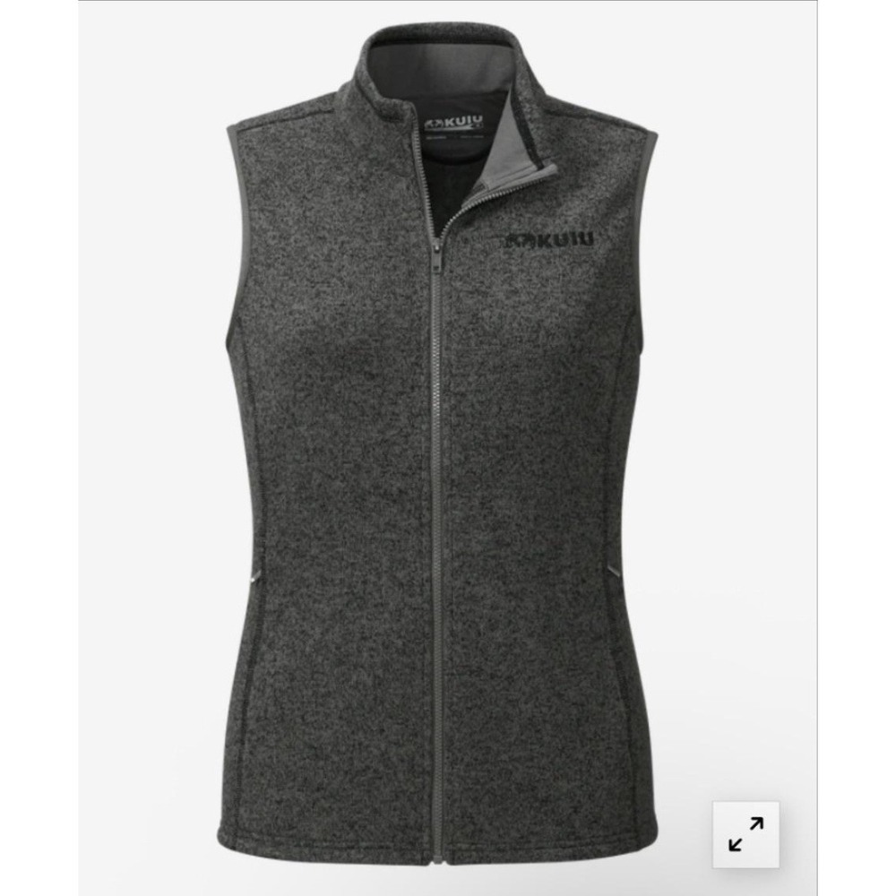 KUIU Base Camp Sweater Vest Womens Large Gray Fleece Full Zip Outdoor Hiking